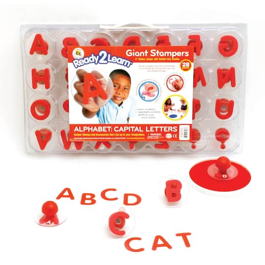 Ready2Learn™ Alphabet Letters Lowercase & Uppercase Giant Foam Stampers, 56 ct By Center Enterprises in Red/Green | 3" | Michaels®